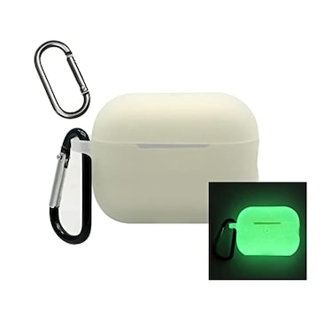 OEKSCENJ Glow Case for Apple Airpods Pro 2 Glow in DarkFluorescence Silicone Case for Item Finder Headphone Case CoverLuminous Holder with 2 Keychain CarabinerGlow Green