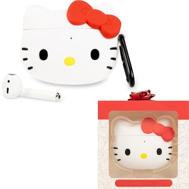 iFace x Sanrio Licensed Series Compatible with AirPods 12 Not for Pro TPU Protective Cover Carabiner Clip Included Wireless Charging Compatible Hello Kitty