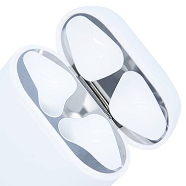 Johncase 2 Sets Dust Guard Sticker Compatible with AirPods Cases 1rd2rd Generation Sliver