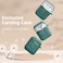 Lerobo Flower Engraved Cover for AirPods Case Stylish Soft Silicone Protector with Keychain Compatible with Apple AirPod 1st2nd Generation Charging Case Front LED Visible Pine Green