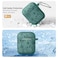 Lerobo Flower Engraved Cover for AirPods Case Stylish Soft Silicone Protector with Keychain Compatible with Apple AirPod 1st2nd Generation Charging Case Front LED Visible Pine Green