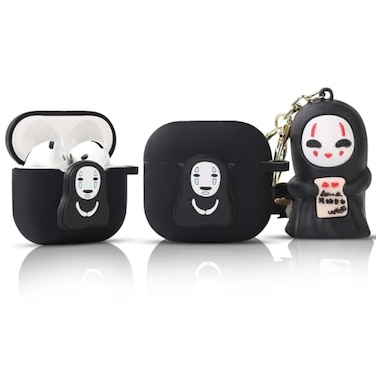 LEWOTE Compatible with Apple Airpods 4 Protective Funny Cute 3D Cartoon Case Cover with Keychain Avocado