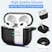 MHYALUDO for AirPods 3rd Generation Case Cover Military Grade Soft Silicone ShockAbsorbing for AirPods 3 Case with Keychain Cleaning kit Black