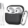 MHYALUDO for AirPods 3rd Generation Case Cover Military Grade Soft Silicone ShockAbsorbing for AirPods 3 Case with Keychain Cleaning kit Black