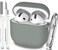 MHYALUDO for AirPods 4th Generation Case Cover 2024 Military Grade Soft Silicone ShockAbsorbing for AirPods 4 Case with Keychain Cleaning kit Gray