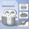MHYALUDO for AirPods 4th Generation Case Cover 2024 Military Grade Soft Silicone ShockAbsorbing for AirPods 4 Case with Keychain Cleaning kit Gray