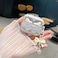 MINSCOSE Compatible with AirPods Pro 2 Clear CaseCute Bow Pattern Kawaii Ribbon Girly Design with Bow Pearl KeychainSoft TPU Protective Shockproof Case for Women Girl for AirPods Pro 2White
