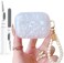 Olytop for Cute Glitter Airpods Pro 2nd1st Generation Case 202320222019 with Cleaner Pen Shell Pattern Air pod iPod Pro 21 Gen Cover Protective Skin Girl Women with Luxury Pearl Keychain White