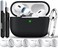 RFUNGUANGO for AirPods Pro 2 Case Cover with Cleaner Kit EarTips and Keychain Soft Silicone Protective Cover for Apple AirPods Pro 2nd1st Generation Case Support Wireless Charging Black