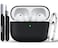 RFUNGUANGO for AirPods Pro 3 Case 2025 with Cleaner Kit and Keychain Soft Silicone Protective Cover for Apple AirPods Pro 3rd Generation Case Support Wireless Charging Black