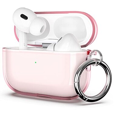 ULAK Compatible with Airpods Pro AirPods Pro 2 Case Design Soft TPU Airpod Pro 1st2nd Generation Case 20222019 with Ring Keychain Shockproof Protecitve Cover Light Pink