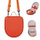 WannaBi Travel Case Holder for Yoto Mini Player Headphone Audiobook Cards Protective Storage Organizer Carrier with Adjustable Shoulder Strap for Kids Orange