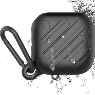 HOOKMEMO Waterproof Case for AirPods 4 Case 2024 Black