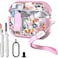 wenew WENEW Case for AirPods Pro Pro 2 Case Cover Secure Lock Automatic Snap Switch Clip Cleaner Kit Lanyard Women Stylish Flower Full Body Hard Shell Front LED Visible Pink Flower AirPods Pro Pro 2