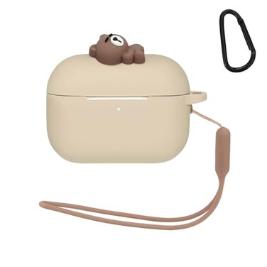 Wonhibo for Airpods Pro 2 Case Cute Silicone Cover for Airpod Pro 2nd with Keychain Bear