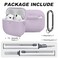 Woyinger Silicone Case Cover for AirPods 4th Gen Soft Skin with Cleaner Kit Keychain Full Protection for Men Women Lavender