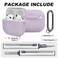 Woyinger Silicone Case Cover for AirPods 4th Gen Soft Skin with Cleaner Kit Keychain Full Protection for Men Women Lavender