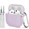 Woyinger Silicone Case Cover for AirPods 4th Gen Soft Skin with Cleaner Kit Keychain Full Protection for Men Women Lavender