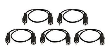 YCS basics 5 Pack of YCS Basics 1 Foot 35mm Headphone Extension Cables