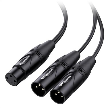 Cable Matters 2Pack Balanced XLR Splitter Cable 15ft 05m XLR Y Cable 2 Male to 1 Female