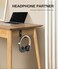 APPHOME Foldable Headphone Stand Headset Holder Mount NoScratch Silicone Pad Wall Hook for Gaming Headset SpaceSaving Under Desk Hanger with Strong Adhesive for PC Home and Office Black