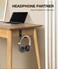 APPHOME Foldable Headphone Stand Headset Holder Mount NoScratch Silicone Pad Wall Hook for Gaming Headset SpaceSaving Under Desk Hanger with Strong Adhesive for PC Home and Office Black