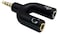 AAOTOKK 35mm Headphone Y Splitter Adapter Gold Plated 4 Pole 35mm Male to 35MM HeadphoneMicrophone MIC Female Plugs Audio Stereo Converter2Pack
