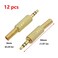 Antrader 35mm18 Stereo Male Plug Audio Cable Connector wSpring Coax Cable Audio Solder Adapter Pack of 12