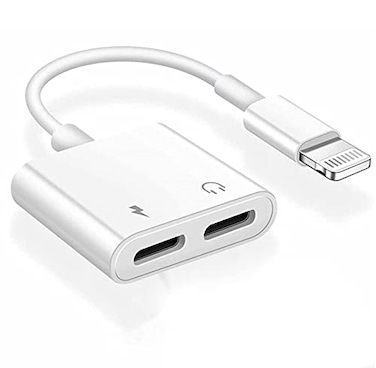 DESOFICON Apple MFi Certified iPhone Headphones Adapter Splitter 2 in 1 Dual Lightning Charger Cable Aux Audio Adapter Converter for iPhone 14131211XSXRX876 Not Support iPhone 15 USB C Devices