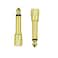 bnafes 14 Mono to 18 Mono Adapter 5Pack 635mm TS Male to 35mm Female Audio Connector Gold