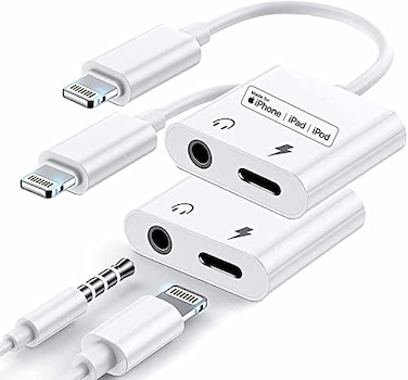 CHAOPAI Apple MFi Certified Lightning to 35mm Headphone Jack Adapter 2 in 1 Aux AudioCharge iPhone Splitter Headphone Adapter for iPhone 131211XSXR87SE 2020 Support All iOS 2 Pack