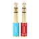 MOBOREST 14 to 35mm Headphone Adapter 635mm Male to 18 Female Stereo Audio Jack Cable for Amp Guitar Piano Mixer Speaker 2Pack Red Blue