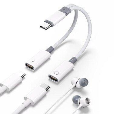 Subynanal USB C to Lightning Headphone Audio AdapterLighting to USBC Adaptor with Earphone ChargeType to iPhone Converter Dual C to Headphones Adapter