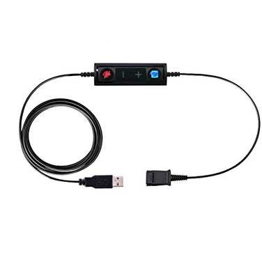 TruVoice USB to QD Adapter Cable Compatible with any Plantronics Poly or Headset with a Quick Disconnect QD Includes inLine Volume Control and Mute Functionality