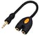 zdyCGTime 35mm Headphone Y Splitter Cable 3Pole 35mm AUX Male to 2 Port 35mm Female Audio Stereo Y Splitter Cable for Headset Splitter Adapter for Smartphone Tablets MP3 MP4175CM 3Pole