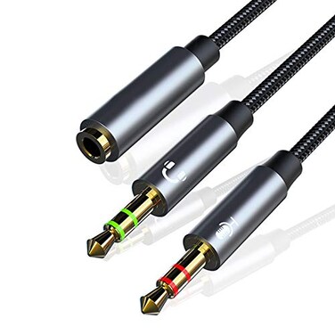 weishan PC Splitter Cable Replacement for HyperX Cloud II Alpha Stinger Core Astro A10 A40 Turtle Beach Recon 70 SteelSeries Sennheiser Game Headphone YAdapter 12inch