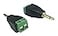 CERRXIAN 35mm TS Mono Male to 2 Pin Screw Terminal Female AUX Headphone Replacement Solderless Balum Converter Adapter 2Pack