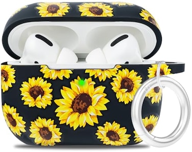 YOMPLOW Airpods Pro 1 Case Soft Silicone Case Cover Flexible Skin for Apple AirPod Pro 1 Charging Case Cute Women Girls iPod Pro Case with Keychain