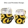ALNBO Compatible with AirPods Case Soft Silicone Protective Case Cover for AirPods 2 1Front LED Visible Black Sunflower