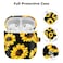 ALNBO Compatible with AirPods Case Soft Silicone Protective Case Cover for AirPods 2 1Front LED Visible Black Sunflower