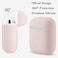 LXSS Full Protective Silicone Case Compatible with Airpods 1 and 2 No Keychain Cover Accessories Front LED Visible Supports Wireless Charging Sand Pink
