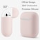 LXSS Full Protective Silicone Case Compatible with Airpods 1 and 2 No Keychain Cover Accessories Front LED Visible Supports Wireless Charging Sand Pink