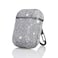 HIDAHE Bling Glitter Luxury PU Leather Case Cute Girls Kids Protective Case for AirPods1 2 Charging CaseGrey
