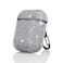 HIDAHE Bling Glitter Luxury PU Leather Case Cute Girls Kids Protective Case for AirPods1 2 Charging CaseGrey