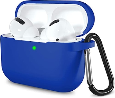 Lerobo Compatible with AirPods Pro 2 Case Cover Soft Silicone Protective Cases Cover Skin Designed for Apple AirPod Pro Charging Case Women Men with Keychain Front LED VisibleGlaze Blue