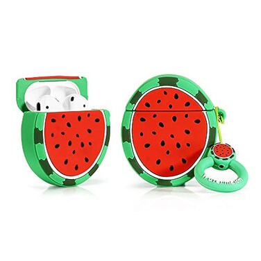 LEWOTE Silicone Case Compatible for Apple Airpods 12 Funny Cute Cover Fruit and Vegetable SeriesWatermelon