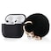 Cypher.V Protective Case Cover for Airpods 3 Charging Case Soft Silicone Case Compatible with Air Pods 3rd Generation 2021 with Cute Ball Fluffy Pom Pom Keychain Kit 3rd Black