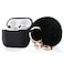 Cypher.V Protective Case Cover for Airpods 3 Charging Case Soft Silicone Case Compatible with Air Pods 3rd Generation 2021 with Cute Ball Fluffy Pom Pom Keychain Kit 3rd Black