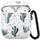 LitoDream Protective Hard Case Cover Compatible with AirPods 21 Generation Skin Portable Shockproof Women Girls Men with Keychain Cactus