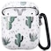LitoDream Protective Hard Case Cover Compatible with AirPods 21 Generation Skin Portable Shockproof Women Girls Men with Keychain Cactus